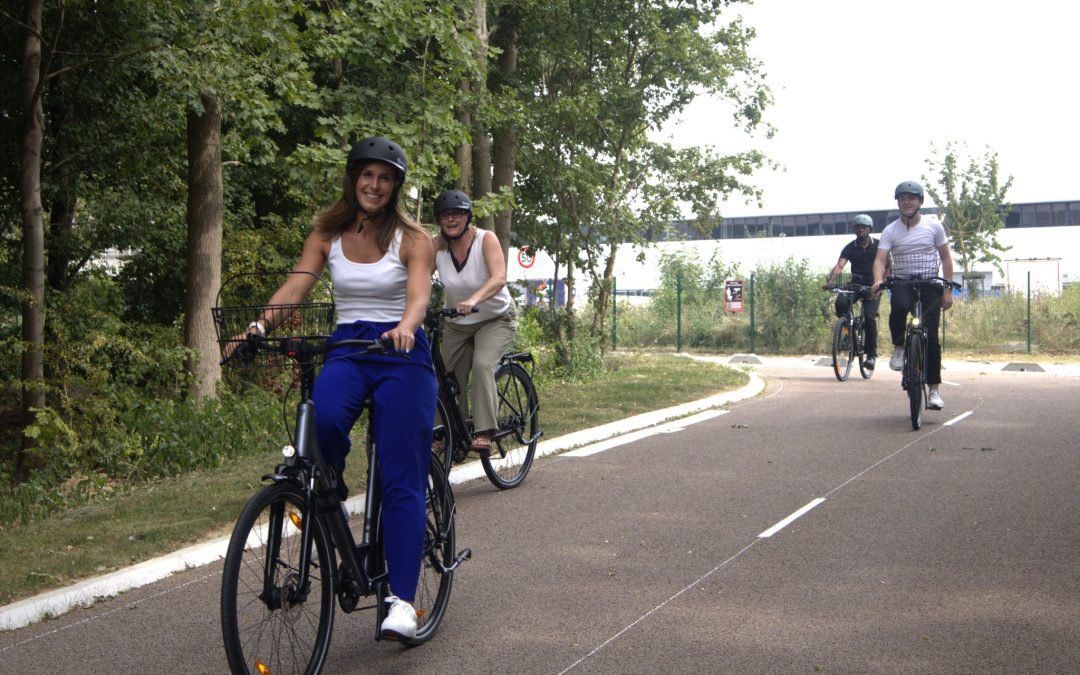 GEH – Groupe Europe Handling utilise la nouvelle piste cyclable de l’aéroport de Paris-Charles de Gaulle !